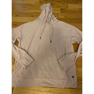 Gaiam women's pale pink, hooded pullover athletic comfort sweatshirt size large
